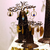 Arbre  bijoux porte-bijoux design Baobab plat 18 cm mtal recycl Madagascar b