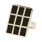 Bague touareg argent bne rectangle damier a