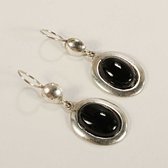 Boucles d'oreilles touareg argent - ovales onyx