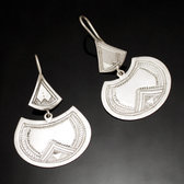Bijoux Touareg Ethniques Boucles d'oreilles en Argent 16 Feuilles Berberes Style
