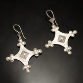 Bijoux Touareg Ethniques Boucles d'oreilles en Argent 48 Croix Design Bijoux Anciens