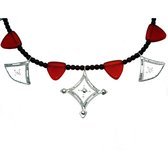 Bijoux Ethniques Touareg Collier en argent shat-shat verre rouge modle ancien traditionnel
