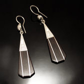 Bijoux Ethniques Touareg Boucles d'Oreilles en Argent et Ebne 58 Gouttes Filigranes Art Deco
