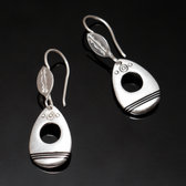 Bijoux Touareg Ethniques Boucles d'oreilles en Argent 36 Galet Lignes d'Ebne