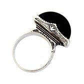 Bijoux Touareg Ethniques Bague en Argent 925 et bne 022 Homme/Femme Demi-Lune Grave