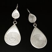 Boucles d'oreilles Touareg Pendantes Gouttes et Spirale en Argent 37