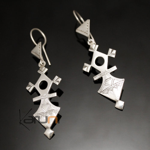 Boucles d'oreilles Touareg Croix du Sud de Takadea en Argent 46