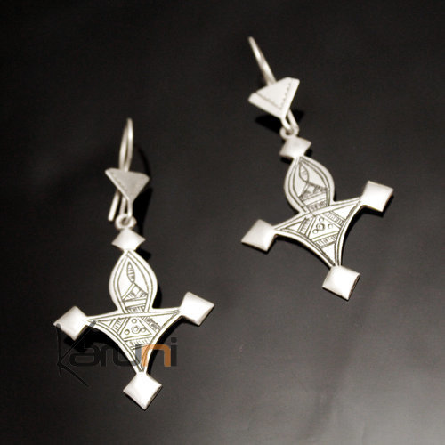 Boucles d'oreilles Touareg Croix du Sud de Bagazen en Argent 47