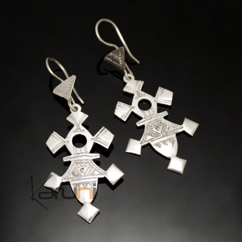 Boucles d'oreilles Touareg Croix du Sud d'Iferouane en Argent 50