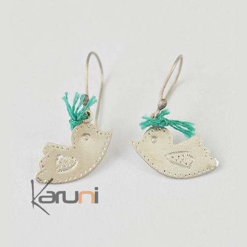 Ombre Claire Bijoux Boucles d'Oreilles en Argent Oiseau Colombe Ethniques Design Touareg