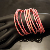 Bijoux Ethniques Africains Bracelets JOKKO en Plastique Recycl Homme Femme Enfant 29 Violet Mauve Rose  (x12) b