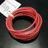 Bijoux Ethniques Africains Bracelets JOKKO en Plastique Recycl Homme Femme Enfant 08 Rose/Rouge Mix (x12)