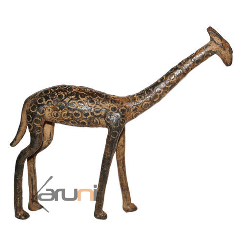 Art Dogon Bronze Animal Girafe Sculpture Africain Mali Décoration ethnique Afrique 01