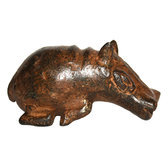 Art Dogon Bronze Animal Hippopotame Sculpture Africain Mali Décoration ethnique Afrique 01