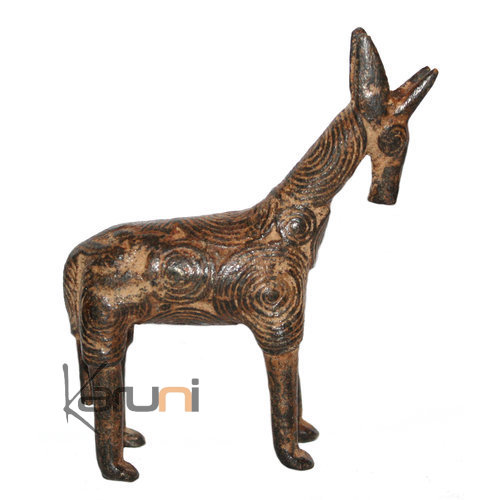 Art Dogon Bronze Animal Girafe Sculpture Africain Mali Décoration ethnique Afrique 02