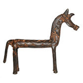 Art Dogon Bronze Animal Cheval Sculpture Africain Mali Décoration ethnique Afrique 02 b