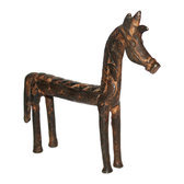 Art Dogon Bronze Animal Cheval Sculpture Africain Mali Décoration ethnique Afrique 02