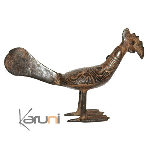 Art Dogon Bronze Animal Coq Sculpture Africain  ethnique Afrique
