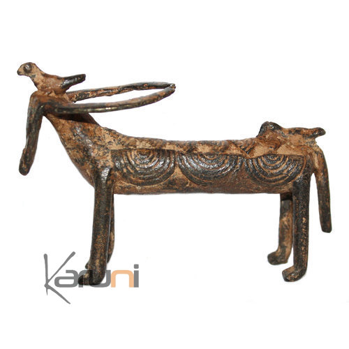 Art Dogon Bronze Animal Buffle Sculpture Africain Mali Décoration ethnique Afrique b