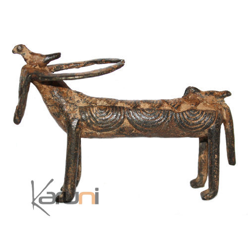 Art Dogon Bronze Animal Buffle Sculpture Africain  ethnique Afrique