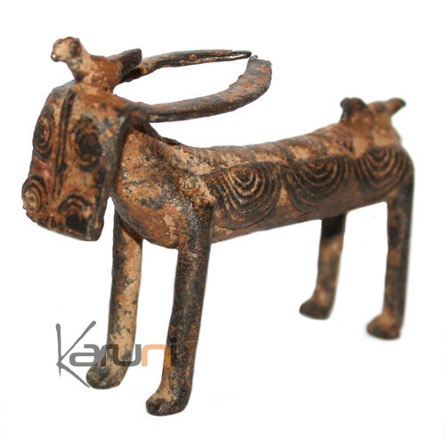 Art Dogon Bronze Animal Buffle Sculpture Africain  ethnique Afrique