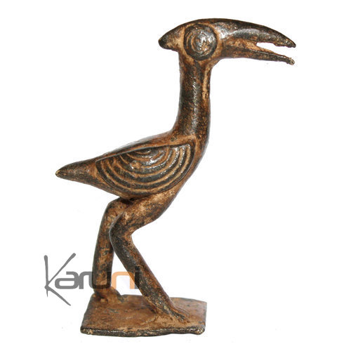 Art Dogon Bronze Animal Oiseau Grand Bec Sculpture Africain  ethnique Afrique 02