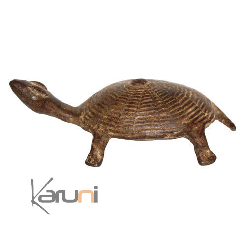 Art Dogon Bronze Animal Tortue Sculpture Africain Mali Dcoration ethnique Afrique Ronde 10 cm c