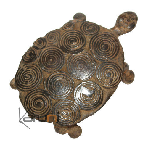 Art Dogon Bronze Animal Tortue Sculpture Africain  ethnique Afrique Plate 9 cm