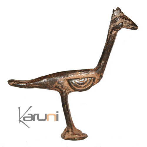 Art Dogon Bronze Animal Autruche Sculpture Africain Mali Décoration ethnique Afrique 01
