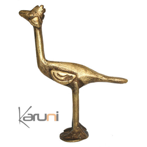 Art Dogon Bronze Animal Autruche Sculpture Africain Mali Décoration ethnique Afrique 02
