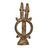 Art Dogon Africain Bronze Pendentif Amulette Sculpture Mali Décoration ethnique Afrique 02 Crocodile Double