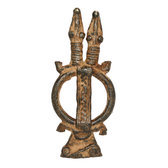 Art Dogon Africain Bronze Pendentif Amulette Sculpture Mali Dcoration ethnique Afrique 02 Crocodile Double