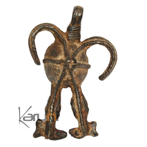 Art Dogon Africain Bronze Pendentif Amulette Sculpture Mali Dcoration ethnique Afrique 18 Crocodile double