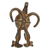 Art Dogon Africain Bronze Pendentif Amulette Sculpture Mali Décoration ethnique Afrique 18 Crocodile double