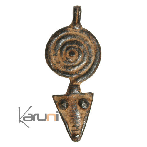 Art Dogon Africain Bronze Pendentif Amulette Sculpture  ethnique Afrique 24 Serpent