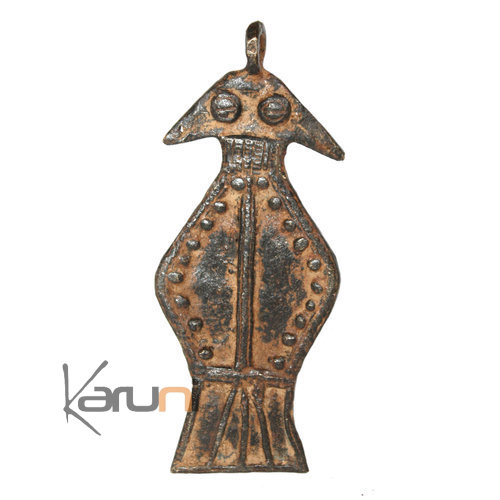 Art Dogon Africain Bronze Pendentif Amulette Sculpture  ethnique Afrique 21 Oiseau