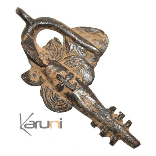 Art Dogon Africain Bronze Pendentif Amulette Sculpture  ethnique Afrique 22 Poisson Esturgeon