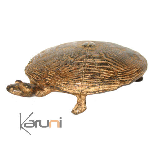 Art Dogon Bronze Animal Tortue Sculpture Africain Mali Dcoration ethnique Afrique Ronde 13 cm b