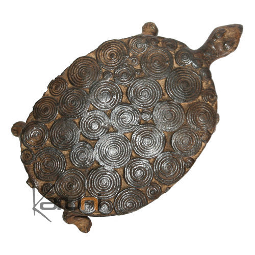 Art Dogon Bronze Animal Tortue Sculpture Africain  ethnique Afrique Plate 15 cm