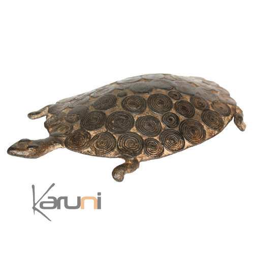 Art Dogon Bronze Animal Tortue Sculpture Africain Mali Dcoration ethnique Afrique Bombe 20 cm b