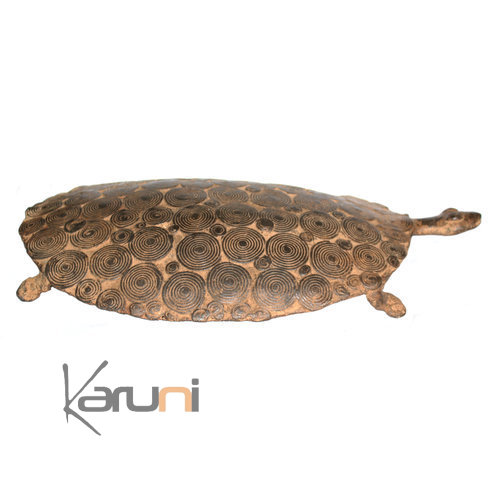 Art Dogon Bronze Animal Tortue Sculpture Africain Mali Dcoration ethnique Afrique Bombe 25 cm