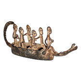 Art Dogon Bronze Pirogue Sculpture Africain Mali Dcoration ethnique Afrique 26 cm