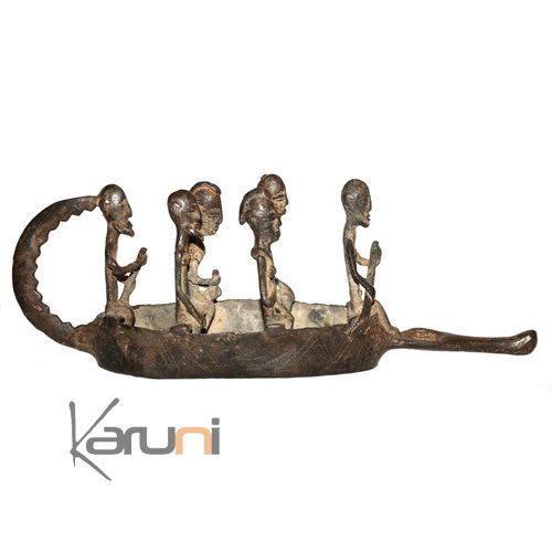 Art Dogon Bronze Pirogue Sculpture Africain Mali Dcoration ethnique Afrique 27 cm b