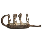 Art Dogon Bronze Pirogue Sculpture Africain Mali Dcoration ethnique Afrique 27 cm b