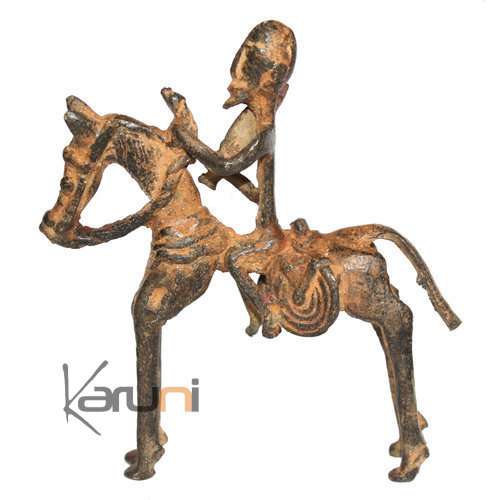 Art Dogon Bronze Cavalier Sculpture Africain Mali Décoration ethnique Afrique 10 cm b