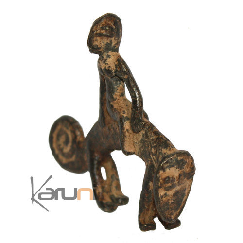 Art Dogon Bronze Cavalier sur Caméléon Sculpture Africain Mali Décoration ethnique Afrique b