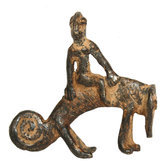 Art Dogon Bronze Cavalier sur Camlon Sculpture Africain Mali Dcoration ethnique Afrique