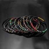 Bijoux Ethniques Bracelets Africains Fin Plastique Homme/Femme/Enfant Lot 6 ou 12 Rouge/Vert Bracelet Africain b