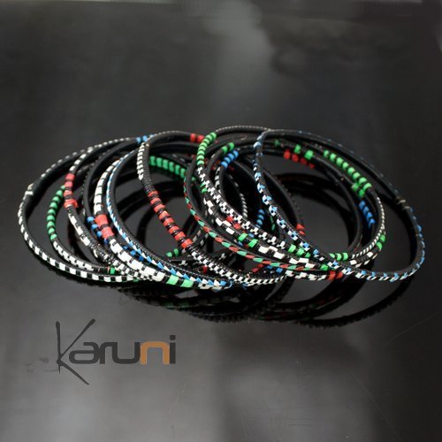 Bijoux Ethniques Bracelets Africains Fin Plastique Homme/Femme/Enfant Lot 6 ou 12 Rouge/Vert/Bleu Bracelet Africain b