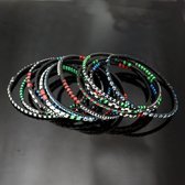 Bijoux Ethniques Bracelets Africains Fin Plastique Homme/Femme/Enfant Lot 6 ou 12 Rouge/Vert/Bleu Bracelet Africain b